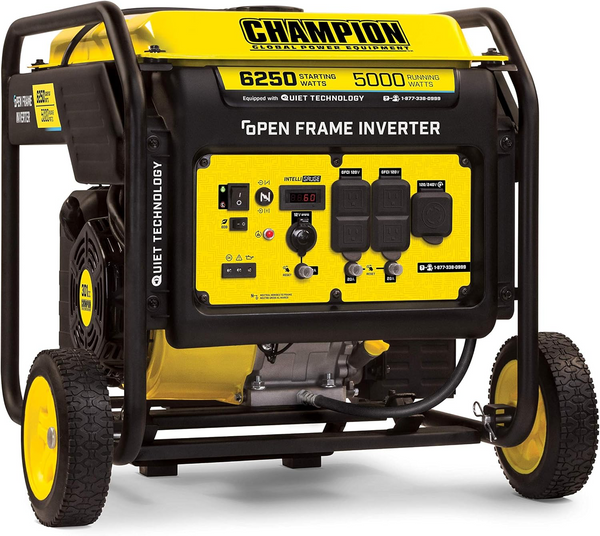 Champion 6250-Watt Open Frame Inverter Generator (100519) + Weather-Resistant Storage Cover